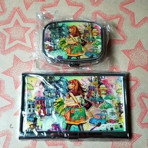 Nicole Lee Business Card Holder and Pill Case NWT